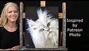 Learn How to Draw and Paint CUTE CAT with Acrylics-Paint and Sip at Home-Easy Animal Beginner Lesson