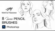 8 Pencil brushes | Photoshop | free download