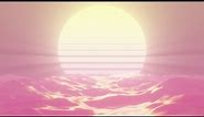 Retro 80s Sunset Light Rays Shine Over Ocean Water Waves Reflection 4K VJ Loop Moving Background
