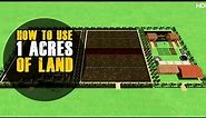 How To Use 1 Acres of Land - Planning | How to Use Agricultural Land | 3 D Design