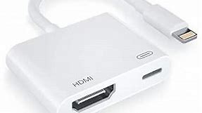 4K HDMI Adapter for iPhone, Apple Digital AV Adapter, 1080P Video & Audio Sync Screen Converter AV Adapter for iPhone, HDMI Converter to TV/Projector/Monitor, Apple HDMI AV Adapter