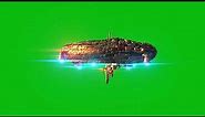 GREEN SCREEN Alien Spaceship Royalty Free - From 7 Different Angles