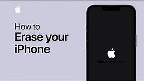 How to erase your iPhone | Apple Support