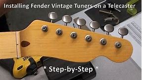 Installing Vintage Tuners on an Electric Guitar - Step by Step: Red Fender Telecaster Parts Build