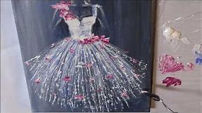Acrylic Painting Tutorial for Beginner/The Ballet Dress/MariArtHome