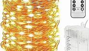 Twinkle Star 300 LED 99 FT Copper Wire String Lights Battery Operated 8 Modes with Remote, Waterproof Fairy String Lights for Indoor Outdoor Home Wedding Party Decoration, Warm White