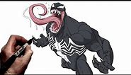 How To Draw Venom (Roar) | Step By Step | Marvel