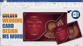 Golden Wedding Invitation Card Design in Microsoft Word Tutorial