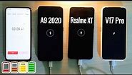 OPPO A9 2020 vs VIVO V17 Pro vs Realme XT: Charging Test 0% to 100%!