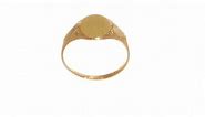 Solid 14k Yellow Gold Engravable Monogram Signet Ring Band