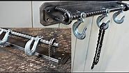 I make an Industrial Style Wall Coat Rack using Tow Hooks and Rebar.