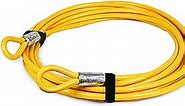 Vascer 30FT (1/2") Commercial Security Cable with Loops - Galvanized Braided Steel Security Cable to Secure High Value Equipment - PVC-Coated Anti Theft Locking Cable for Trailers, Mowers, E-Bikes