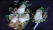 How to make corsage and boutonniere set for prom or wedding