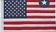 American Flag 12x18 Inches Made in USA, Embroidered Small American Boat Flag Double Sided US United Flags for Outside with 2 Brass Grommets and 4 Stitching Rows Boat Cabin Decoration