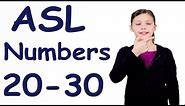 ASL Numbers 20-30 in Sign Language