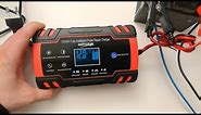 12V - 24V Pulse Repair Battery Charger (up to 8A) Unboxing & Test
