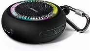 Bluetooth Shower Speaker Waterproof - Small Portable Bluetooth Speaker Wireless with Clip - Powerful Bass and Louder Volume - Colorful Lights and Lightweight with TWS Pairing - Black