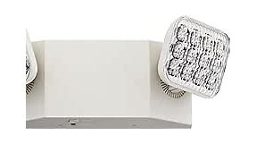 Lithonia Lighting EU2C M6 Emergency Light with 2 LED Lamps, Square, Ivory White, Generation 3