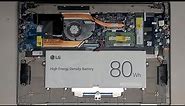 LG Gram 17z90n Disassembly RAM SSD Hard Drive Battery Replacement Repair Quick Look Inside