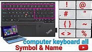 computer keyboard all symbols name learn laptop symbol name and use