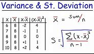 Variance and Standard Deviation With Microsoft Excel - Descriptive Statistics