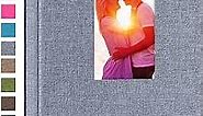potricher Photo Album for 4x6 300 Photos Linen Cover Photo Book for Family Wedding Anniversary Baby (Grey, 300 Pockets)