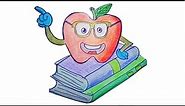 Easy Drawing for Kids - Cartoon Books and Apple