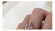 Vintage Moonstone Engagement Ring Oval Cut Wedding Ring Rose Gold Diamond Bridal Ring