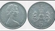 UK 1975 5 New Pence Coin VALUE + REVIEW Queen Elizabeth II 5p Coin