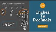 How To Convert Inches To Decimals