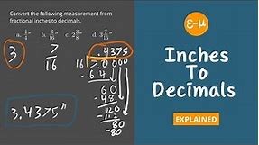 How To Convert Inches To Decimals