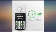 Energizer Recharge Basic Charger with 2 AA NiMH Rechargeable Batteries (included) LED Indi