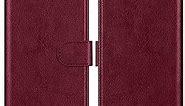 ZZXX for iPhone 7/iPhone 8/iPhone SE 2022(2020) Wallet Case with [RFID Blocking] Card Slot Magnetic Closure Leather Flip Fold Protective Phone Case for iPhone 8 Case Wallet(Wine Red-4.7 inch)
