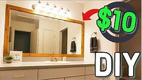 How to Frame a Bathroom Mirror for Just $10 !!