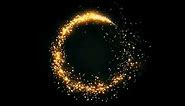 Golden Glitter Circle Sparkling Light Gold Ring Sparkles 4K