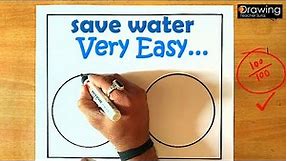 Very easy save water poster for 100/100 marks || Save water poster drawing. [ SOMETHING DIFFERENT ]
