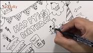 How to draw Birthday doodle | Easy Birthday Doodle | DIY Birthday Doodle