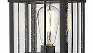 Rosient Outdoor Post Lights Fixture - Exterior Post Lantern with Seeded Glass in Black Finish - Pillar Light Ideal for Patio, Pathway, and Driveway - Outdoor Pole Lights for Porch Post Lighting, Black
