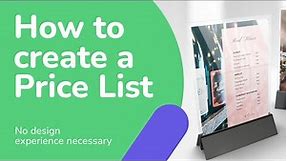 How to create a Price List. Easy and Free!