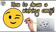 How to draw a WINKING EMOJI! *step by step*