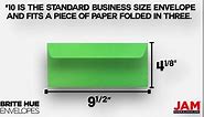 JAM PAPER #10 Business Colored Envelopes with Peel and Seal Closure - 4 1/8 x 9 1/2 - Green Recycled - Bulk 500/Box