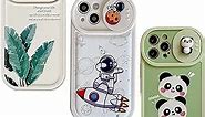 Super Protective, Cute Kawaii Panda Phone Case for iPhone 13 Pro, Green Cartoon Case with Camera Lens Protector