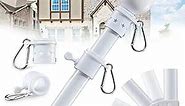 Flag Pole For House With Holder Bracket - 6ft Tangle Free Flag Poles for Outside House,Heavy Duty Flagpole Hardware Kit High Wind Resistant,Metal Flagpoles Residential for Outdoor,Porch,Truck-White