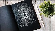 How to Draw With White pen on Black Paper step by step