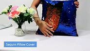 DUOBAO Mermaid Sequin Pillow Royal Blue to Orange 16x16 Inch Flip Glitter Pillow Case for Girls Magic Mermaid Sequin Reversible Sequence Pillows Covers That Change Color