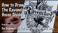 How To Draw the Ravenclaw Coat of Arms Hogwarts School House Shield from Harry Potter