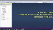 How to generate 1 million random email addresses using SQL