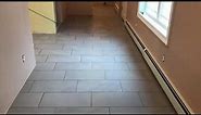 12x24 tile installed on a 1/3 offset pattern installed over ditra xl
