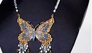 Butterfly Pendant Necklace by Rita Sova 😍 #beadednecklace, #beadedbutterfly, #butterflypendant, #butterflynecklace, #beadingpattern, #beadpattern, #beadingtutorial,, #beadtutorial, #beadedjewelry, #jewelrymaking, #beaddesigner, #BeadAddict, #ilovebeads, #ilovesparkles, #beadingtools, #beadorganizer, #beadorganization, #beadsupplies, #beading, #beadwork, #seedbeads, #delicabeads, #artsy, #beadartist, #artsandcrafts, #fbreels #fbreelsbeading #fbreelsvideo | Bead-Patterns.com