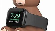 Cute Bear Apple Watch Charger Stand Compatible with Apple Watch Series 9-1(45mm,44mm,42mm,41mm,40mm,38mm),Samsung Galaxy Watch 5/5 Pro Soft Silicone,Supports Nightstand Mode,Home/Office Use